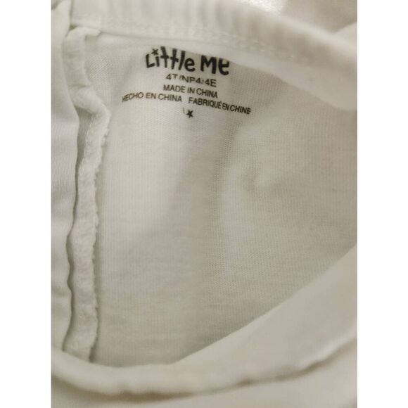 💕Little Me 4T Set, white long sleeved top  faux fur leapord print vest (S) - Picture 5 of 6